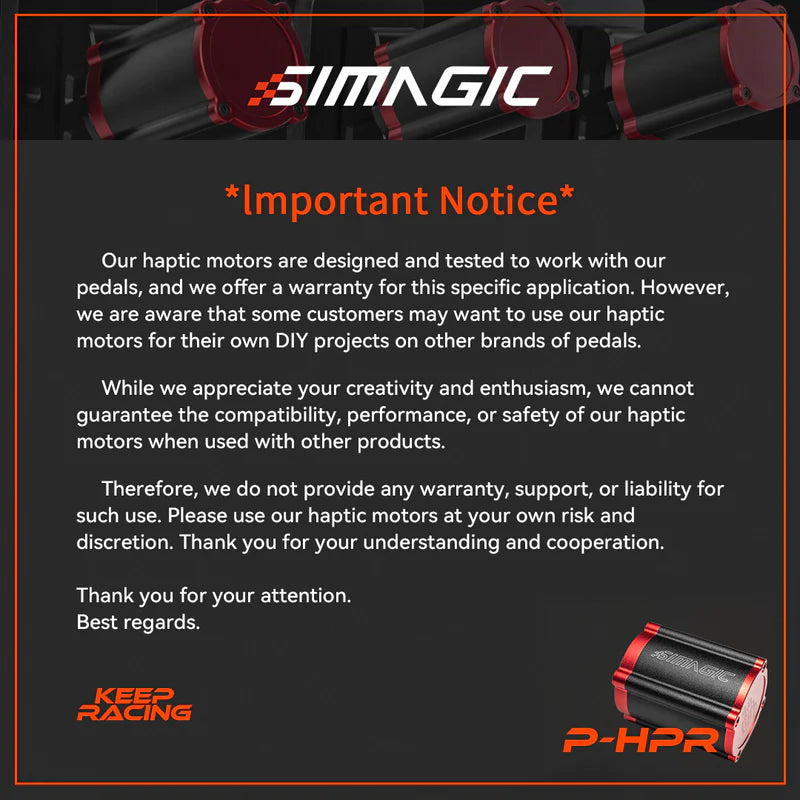Simagic haptic pedal reactor compatibility information