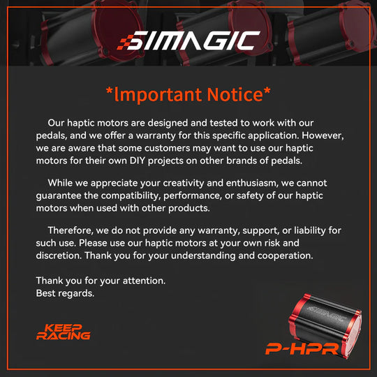 Simagic haptic pedal reactor compatibility information
