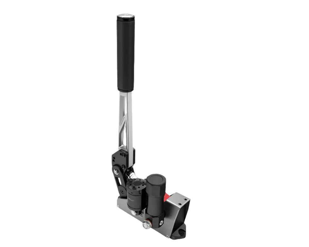Simagic TB-RS hydraulic handbrake, side view showing lever travel